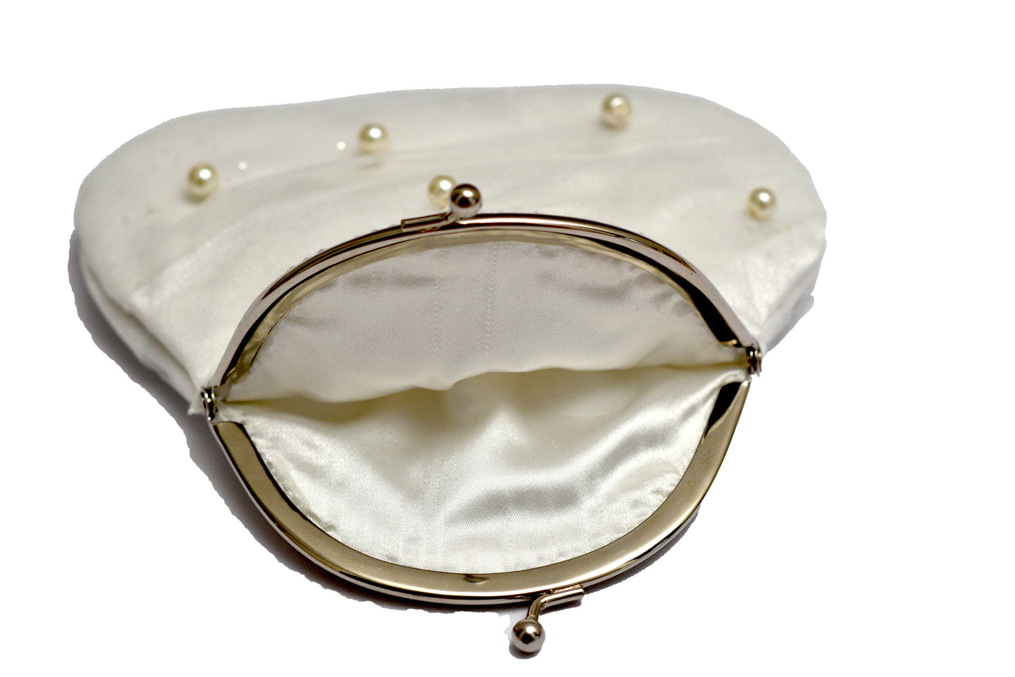 Handmade Draped Mini Clasp Purse – 15x14cm Bridal Evening Bag with Pearls | Elegant Gift | Soft Tulle Fabric |