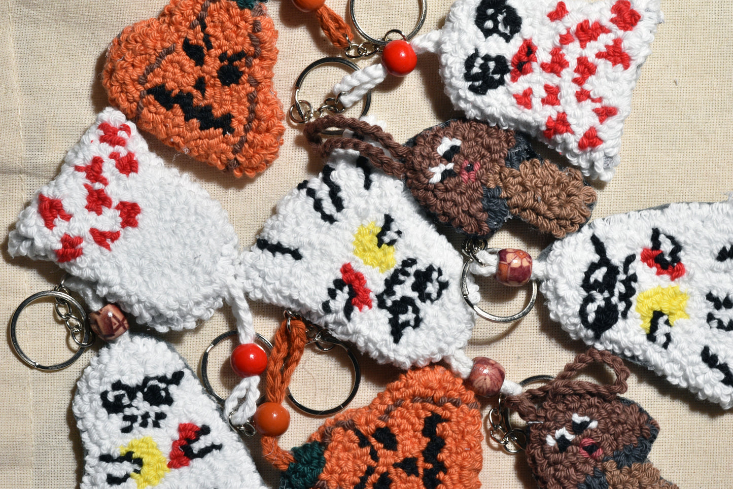 Halloween Punch Needle Keychain PDF Pattern – Create Your Own Spooky Accessories!
