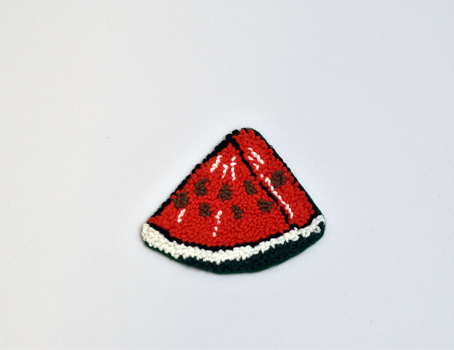 Watermelon Punch Needle Pattern – Easy Summer Embroidery Coaster DIY – Digital Download Template and Yarn Chart