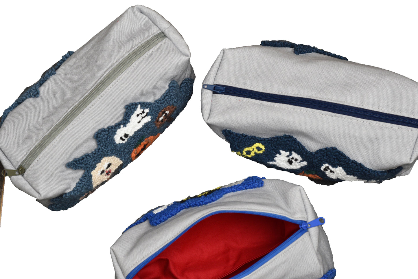 Halloween Punch Needle Embroidered Makeup Bag | Handmade Toiletry Bag