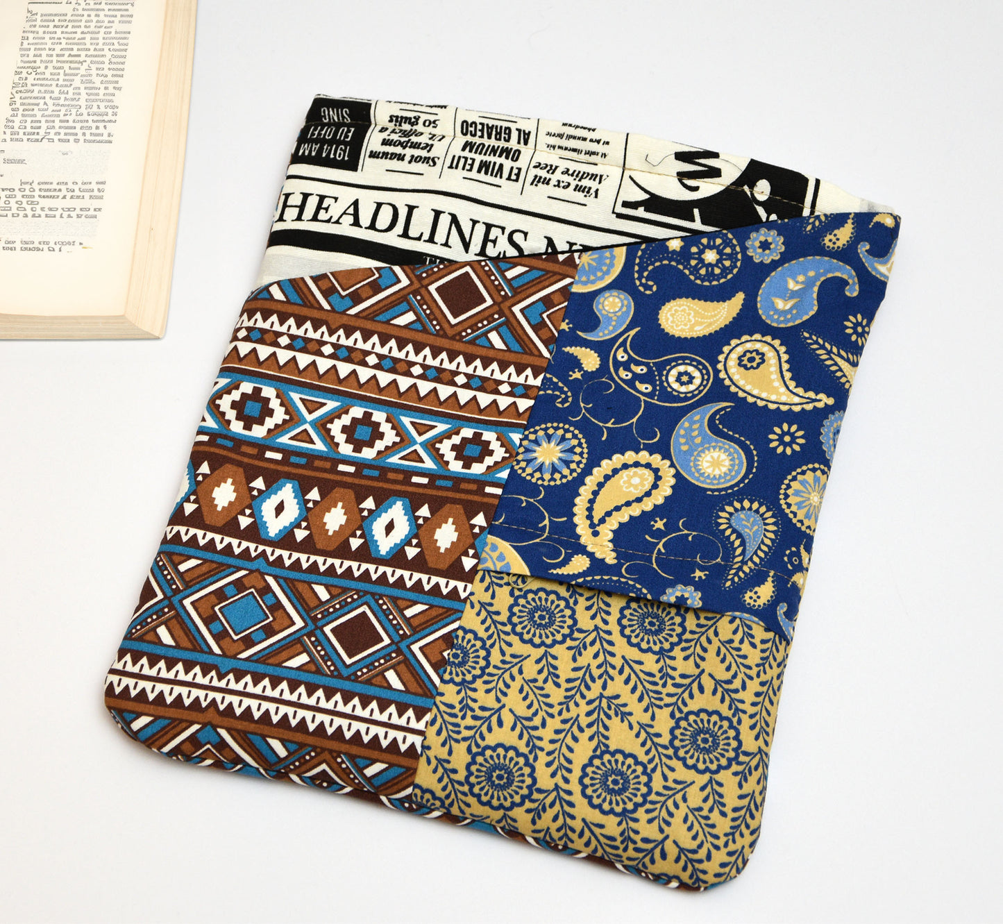 DIY Book Sleeve Sewing Instructions - Patchwork Book Sleeve Pattern
