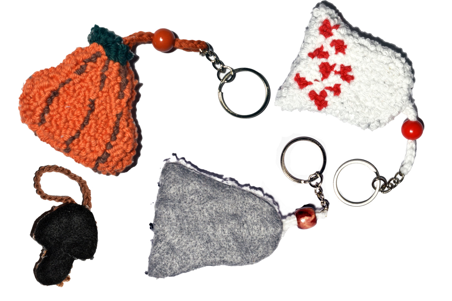 Handmade Halloween Punch Needle Keychains – Cute & Spooky Accessories!