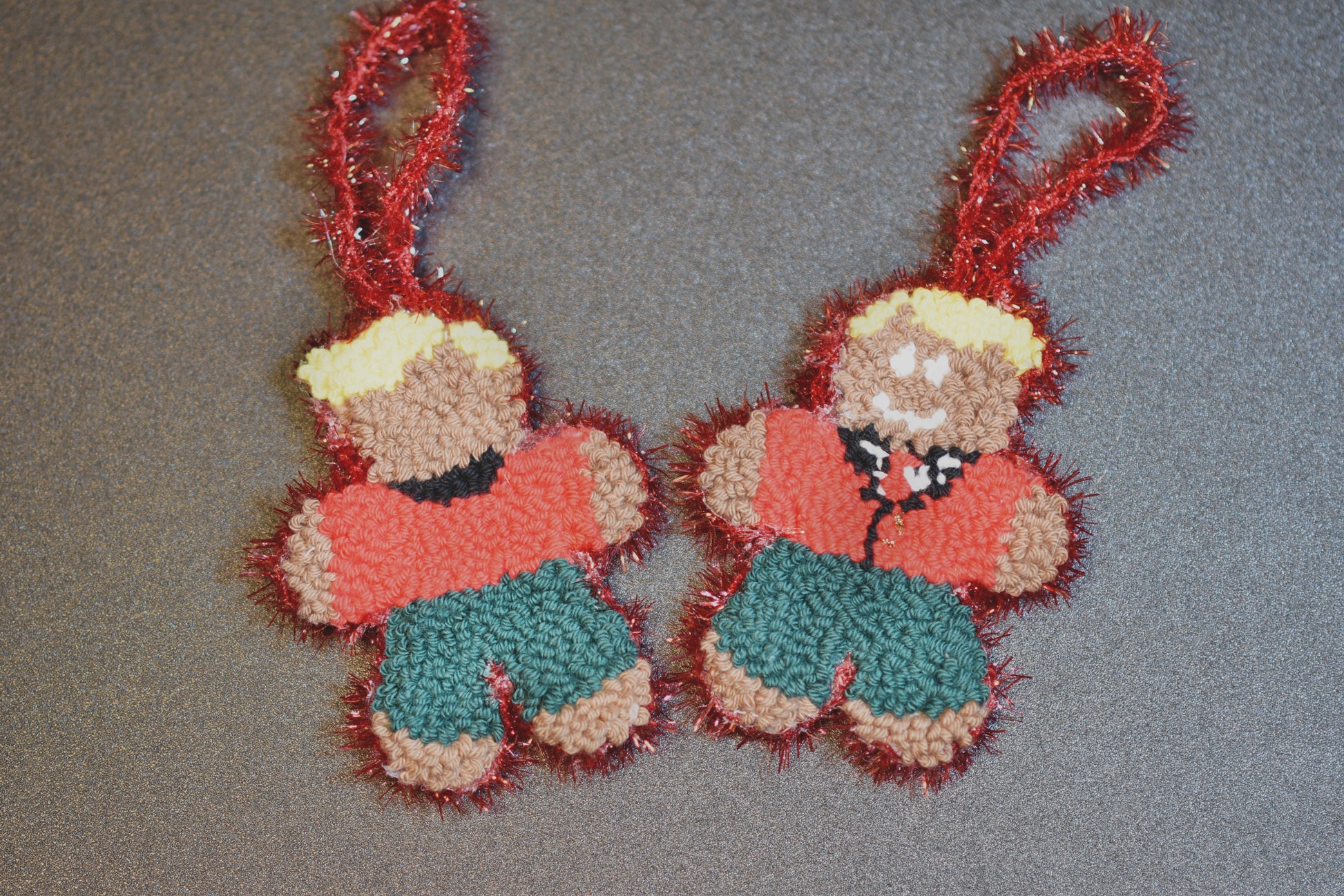 Christmas Punch needle ornaments - Gingerbread man